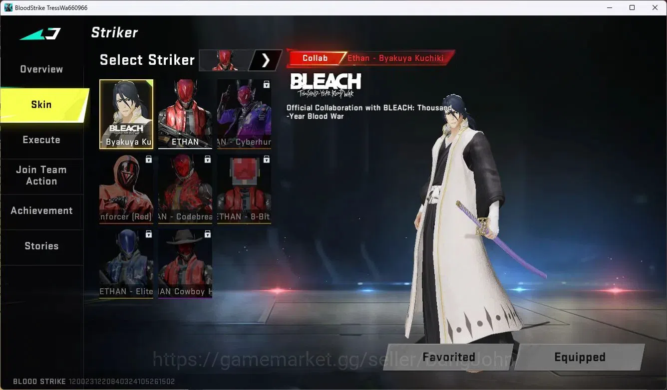 Blood Strike Accounts ASIA | BLEACH Byakuya Kuchiki Striker | 1 ULTRA: A image 5