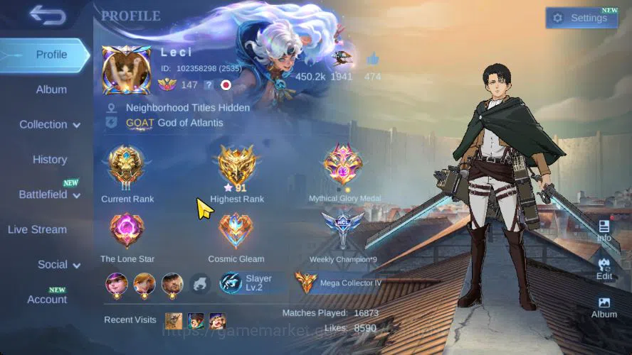 Mobile Legends: Bang Bang Accounts Hero 132|Skin 504|High Glory 91|Legend[Franco,GS], image 2