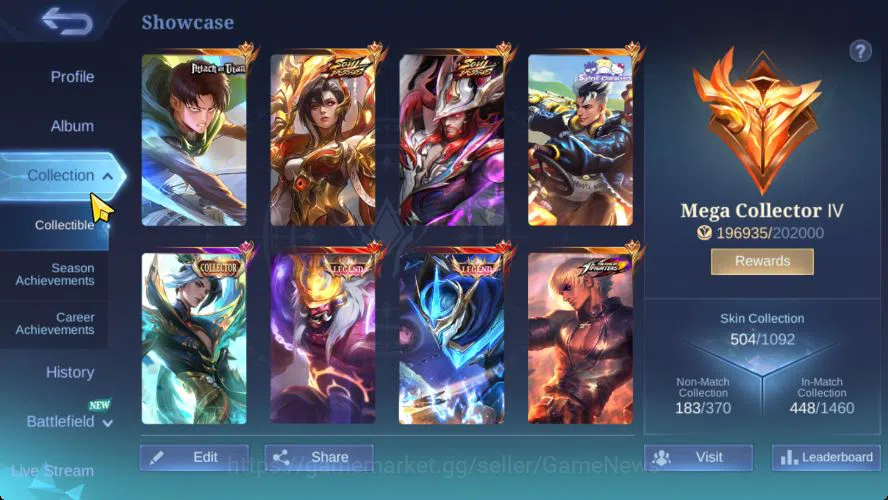 Mobile Legends: Bang Bang Accounts Hero 132|Skin 504|High Glory 91|Legend[Franco,GS], image 3