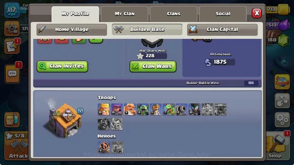 Clash of Clans Accounts Global | TH 13-BH 6 | LVL 117 | HH 7 | AQ 46 ,MP 1 image 11