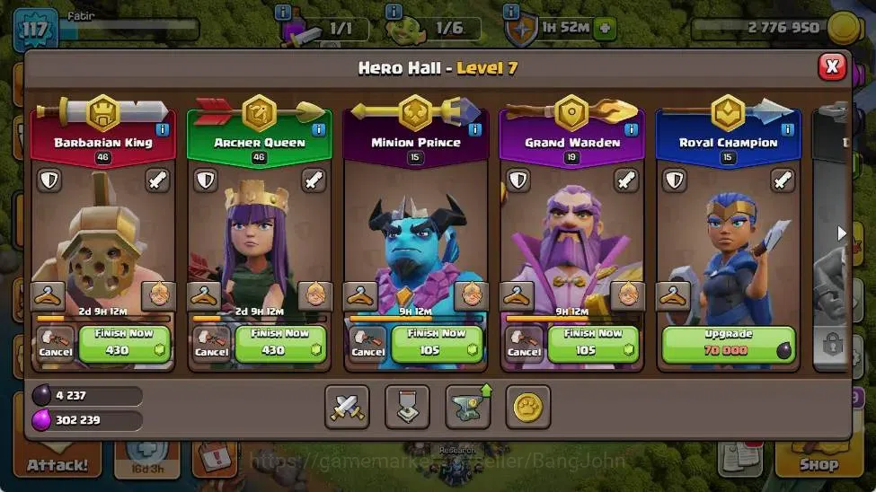 Clash of Clans Accounts Global | TH 13-BH 6 | LVL 117 | HH 7 | AQ 46 ,MP 1 image 6