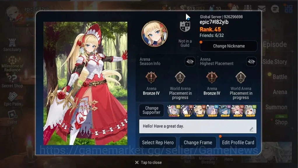 Epic Seven Accounts GLOBAL Unverif|7 ML [NM Luna, RoLight, SP Politis, image 2