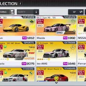 Racing Master Accounts SEA|Lvl 27|2 PL Cars (RX-7 Type RS E1,EVIJA) + Collab MF Ghost (GT-R Nismo E1,GR Supra)|1180 Dm + 81k