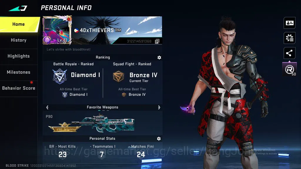 Blood Strike Accounts ASIA|COLLAB AK47 SCARED AXE RHITTA|ULTRA BUTTERFLY image 8