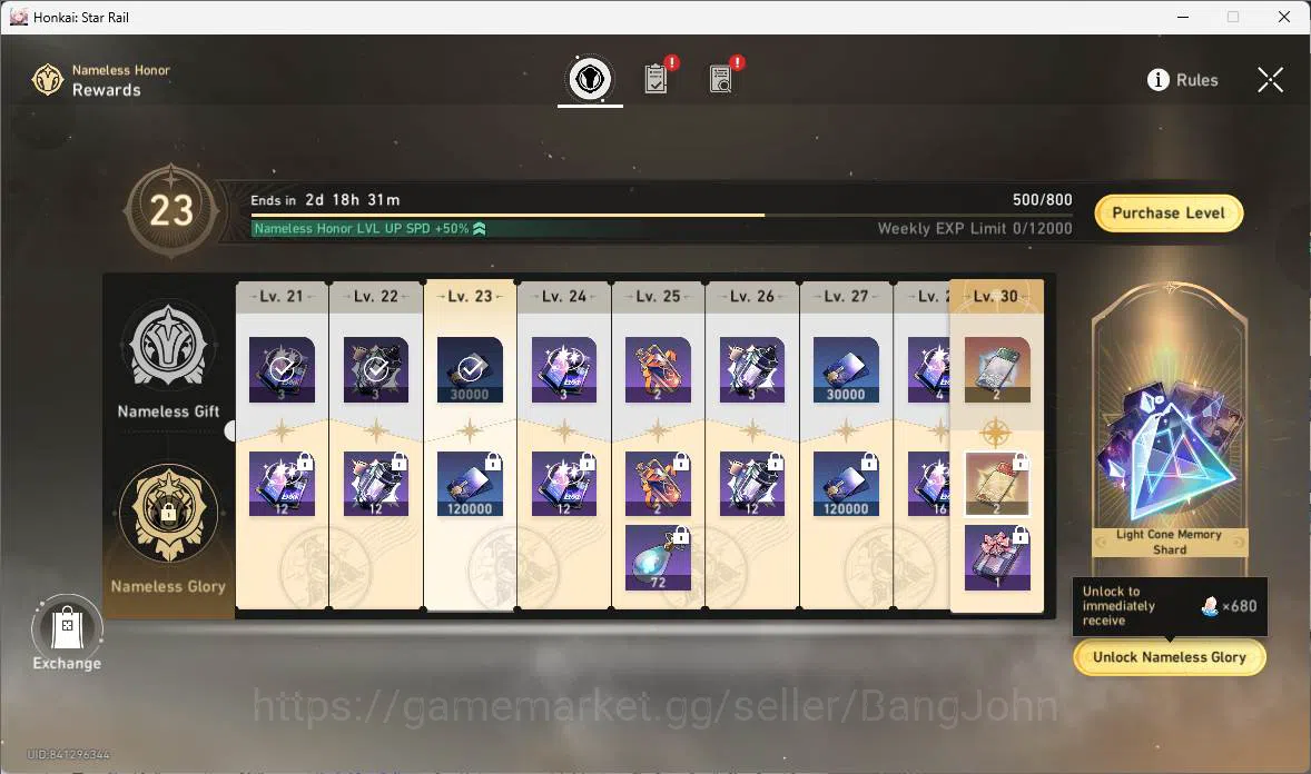 Honkai Star Rail Accounts ASIA|TL 65|Jade 1995|9 limit|Evernight E2+sign,Sab image 8