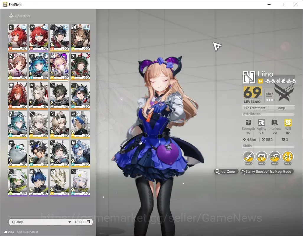 Arknights: Endfield Accounts Asia|Lv 57|9 SSR 5 Limited + 17(*6 Weapon)|(Laevatain,Gilberta)+Sign,Liino,Fangyi,Tangtang|Male 1