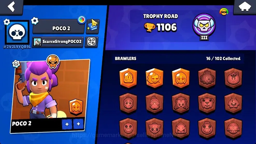 Brawl Stars Accounts 1106 Trophy|16 Brawlers Myth Juju, MR P|9 Skins|3  image 11