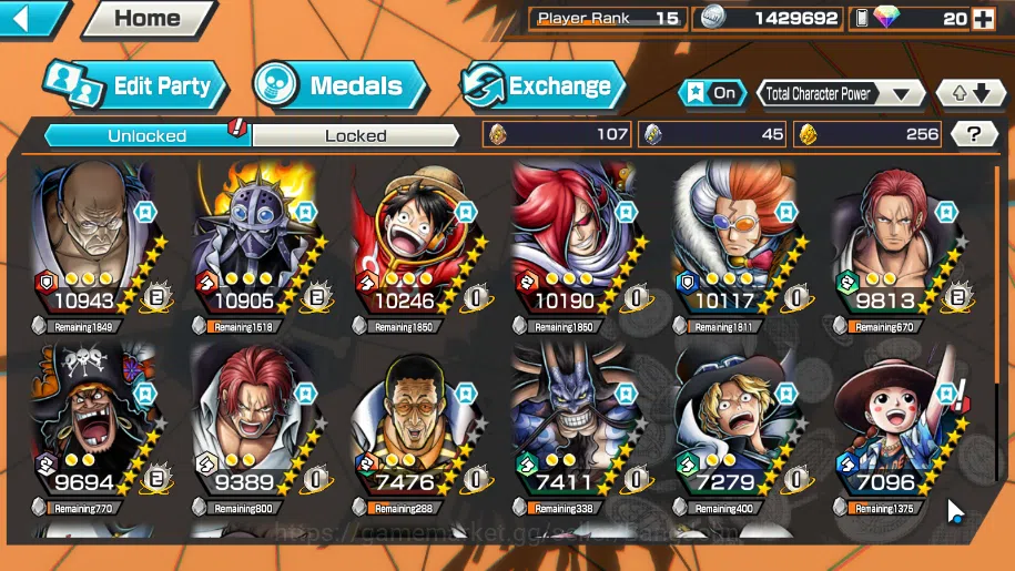 One Piece Bounty Rush Accounts GLOBAL | EX 7 | Sabo, Kaido, Borsalino. Shank, Mar image 3