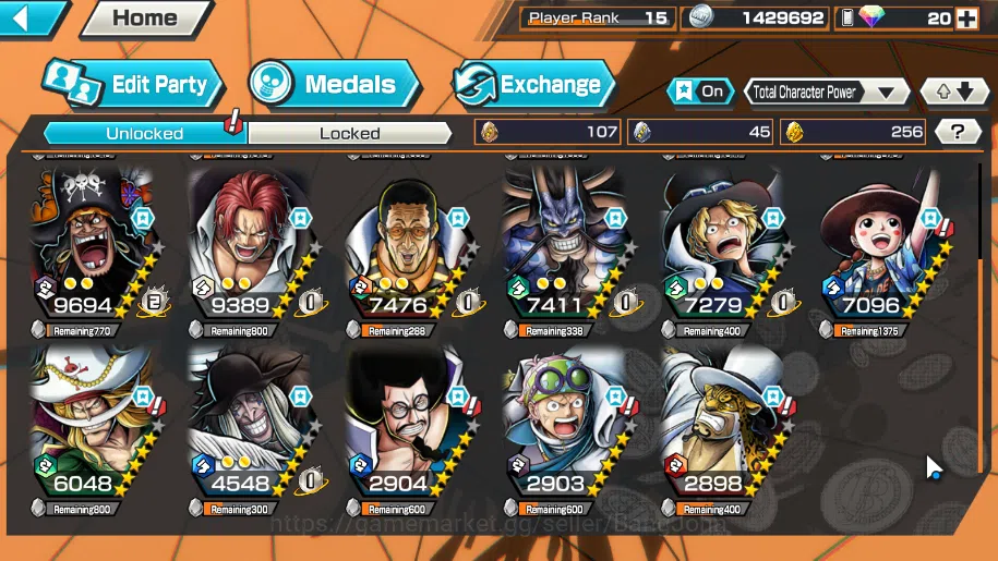 One Piece Bounty Rush Accounts GLOBAL | EX 7 | Sabo, Kaido, Borsalino. Shank, Mar image 4