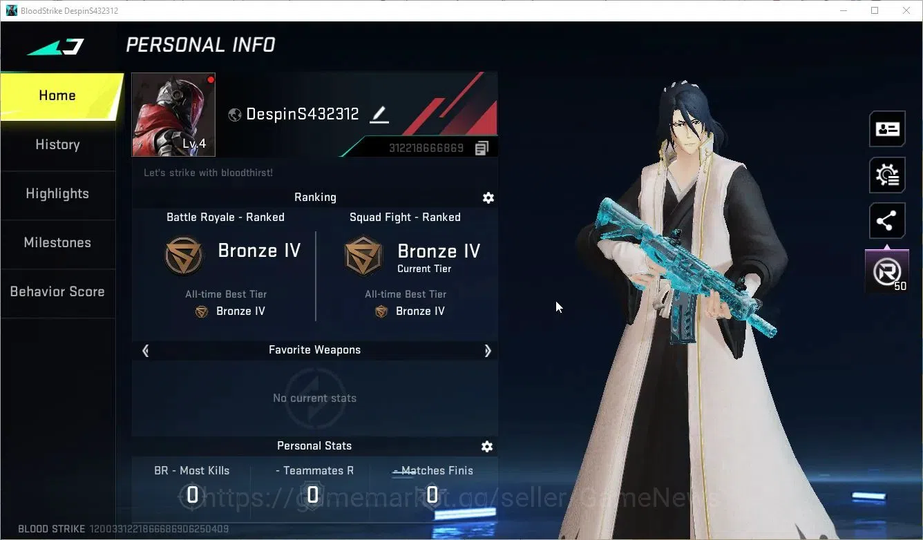 Blood Strike Accounts ASIA|Collab BLEACH Byakuya Kuchiki|ULTRA ETHAN-Rai image 2