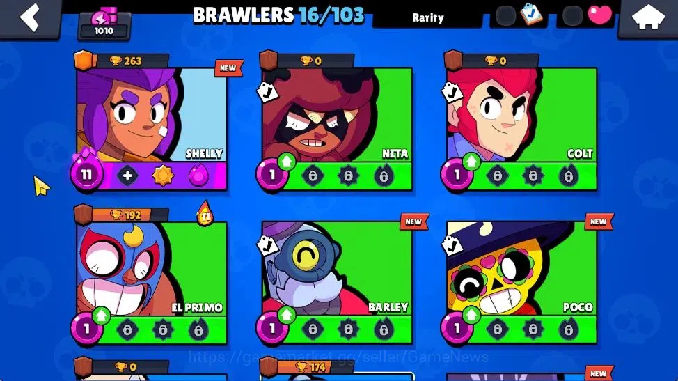Brawl Stars Accounts 1010 Trophy | 16 Brawler 3 Max Lvl [Shelly,Rico,EM image 8
