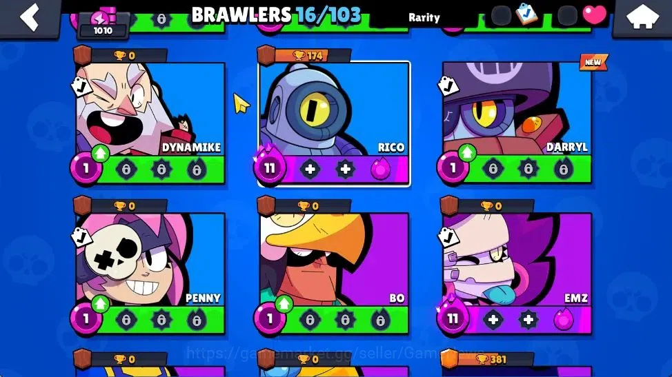Brawl Stars Accounts 1010 Trophy | 16 Brawler 3 Max Lvl [Shelly,Rico,EM image 9
