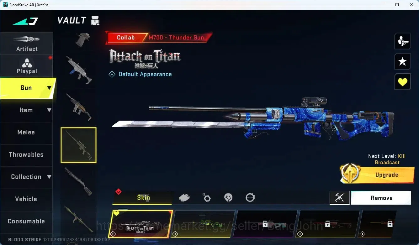 Blood Strike Accounts ASIA | 4 ETERNAL GUNS | 2 AOT GUNS| 1 AOT Stiker | image 5