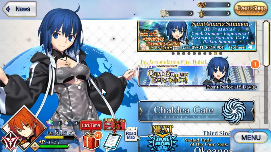 Fate-Grand Order Accounts NA Lvl 51|11 SSR|CIEL NP2,BB Dubai NP3,Zhuge Liang,Beni-Enma,Mordred,Astolfo,etc|246 Golden 1