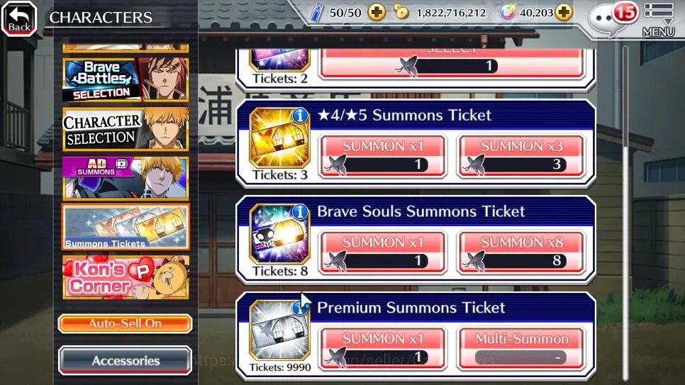 Bleach: Brave Souls Accounts High-End [GLOBAL]40K Orb|TYBW26 Gisele,10th Anniv Ichigo,SwimSuit26 Gisele,New Renewd 18