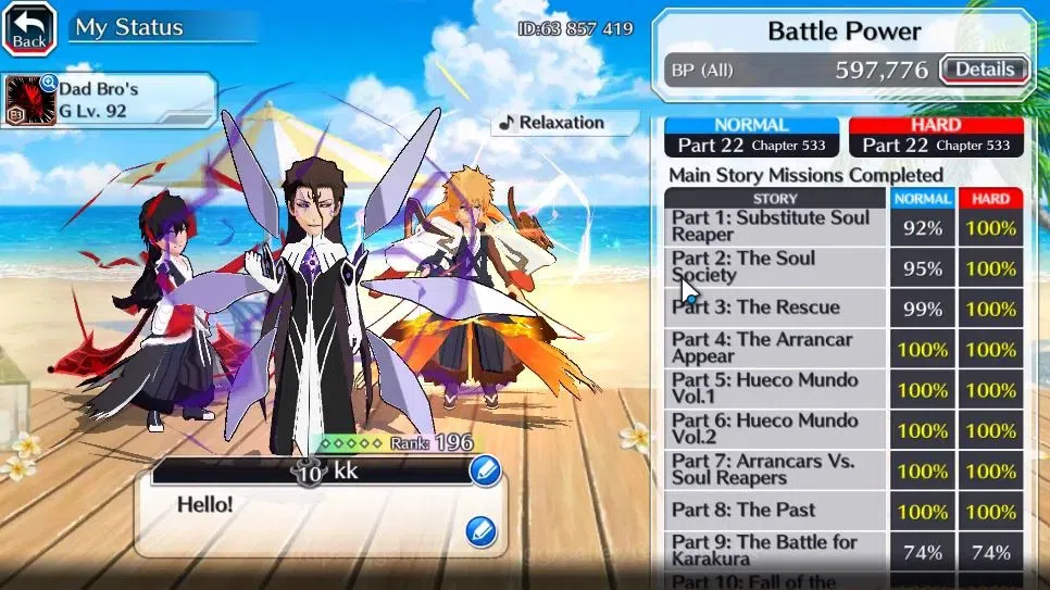Bleach: Brave Souls Accounts High-End [GLOBAL]40K Orb|TYBW26 Gisele,10th Anniv Ichigo,SwimSuit26 Gisele,New Renewd 4