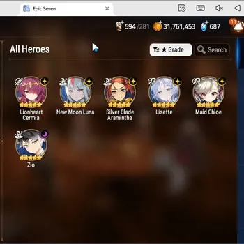 Epic Seven Accounts Starter Global Starter|6 ML(Zio,Lisette,Cermia,NMLuna,MChloe,Etc.)Collab CZN Haru +ARTE|PoH 17+Bless