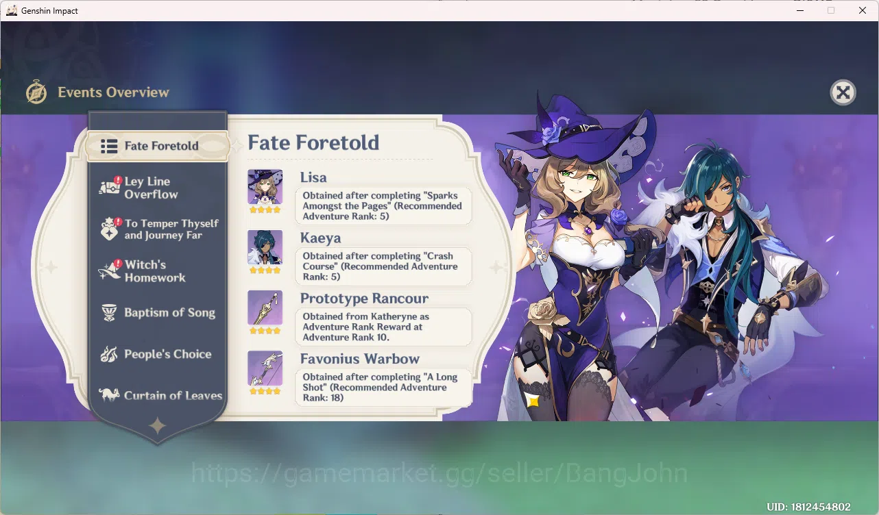 Genshin Impact Accounts Starter | ASIA | AR 18  Neuvillette | MC Male (Aet image 13