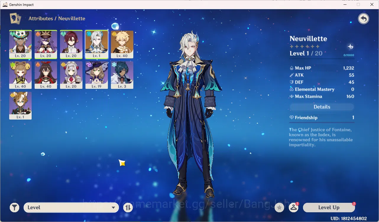 Genshin Impact Accounts Starter | ASIA | AR 18  Neuvillette | MC Male (Aet image 2