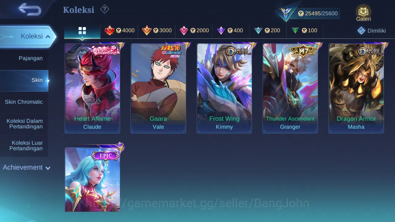 Mobile Legends: Bang Bang Accounts Hero 86 Skin 109 | M7 Granger | CC Nata | Dtamer E image 13