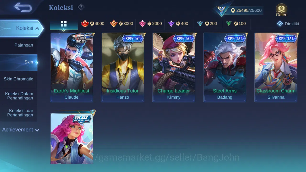 Mobile Legends: Bang Bang Accounts Hero 86 Skin 109 | M7 Granger | CC Nata | Dtamer E image 2