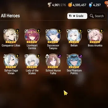 Epic Seven Accounts High-End GLOBAL UnVerif|9 ML(ScholNurse Yulha,LOTScales,BArunka,Etc)+AUBE,Setsuka,Etc|Abys Floor 91|4K