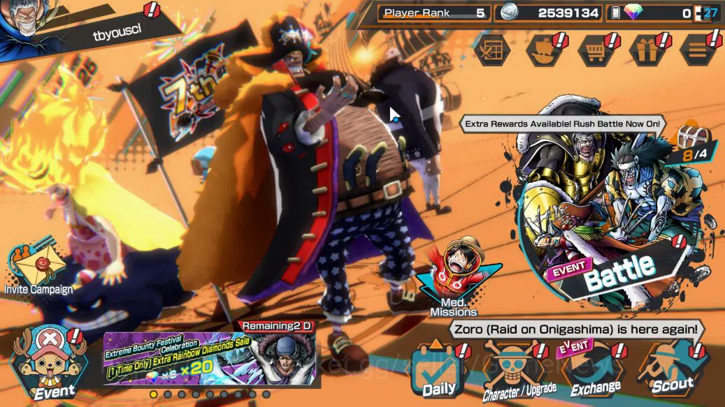 Global|5 EX | TFE D.Teach,T5E ST.Jaygarcia,Hunger Charlotte Linlin,Legendary D.Garp,BP Kuzan|Rank 5|LogBandai|CheckSS(OPBR1912) One Piece Bounty Rush Starter Global|5 EX | TFE D.Teach,T5E ST.Jaygarcia,Hunger image 1