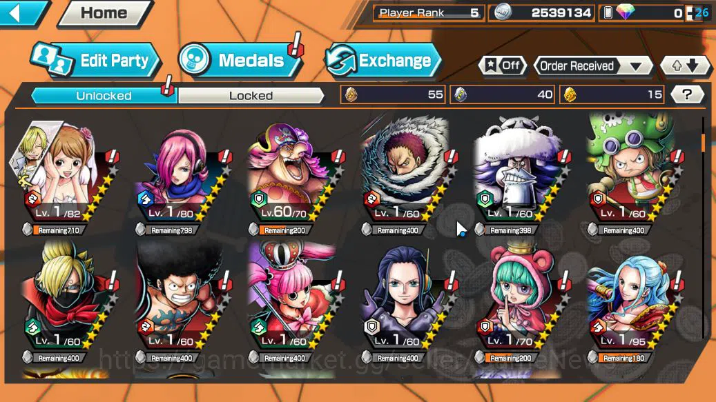 One Piece Bounty Rush Accounts Starter Global|5 EX | TFE D.Teach,T5E ST.Jaygarcia,Hunger Charlotte Linlin,Legendary 6