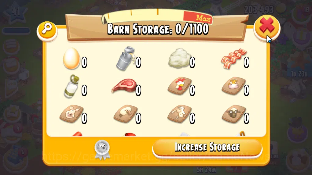 Hay Day Accounts Level 41 | Barn Storage 1100 + Silo Storage 625 | 203k Coins, 20 Diamonds |CN ON|Log Supercell ID|Take 7