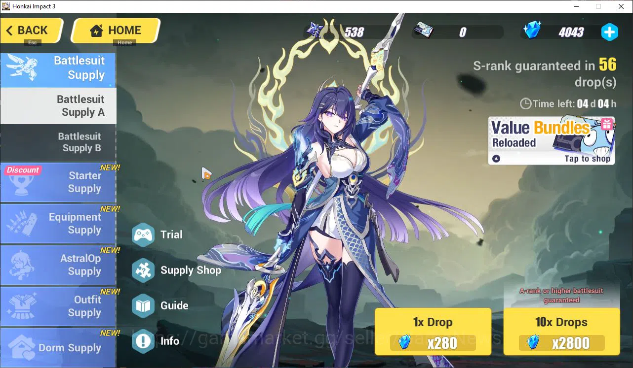 Honkai Impact 3rd Accounts Mid-Game SEA Lv 57|4K Cryst|2 Fullset (Kiana Badum Fiery,Theresa Lunar Vow), Songque Jovial 18