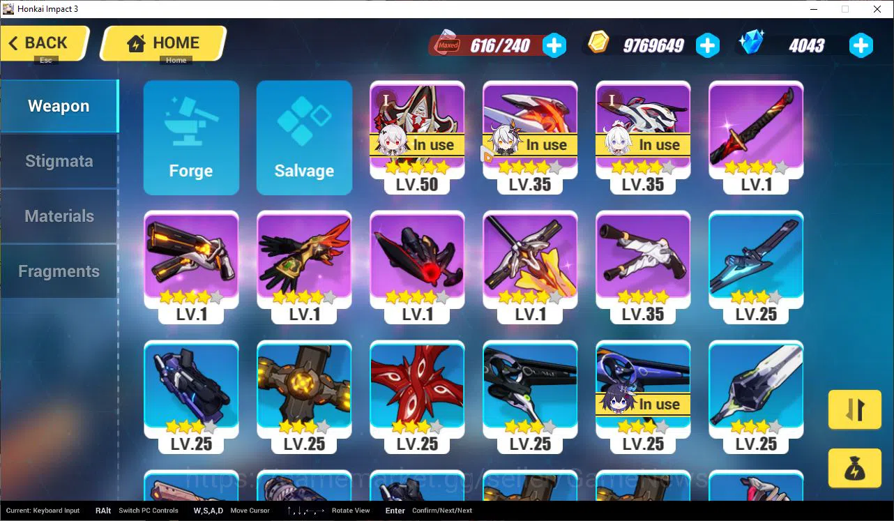 Honkai Impact 3rd Accounts Mid-Game SEA Lv 57|4K Cryst|2 Fullset (Kiana Badum Fiery,Theresa Lunar Vow), Songque Jovial 8