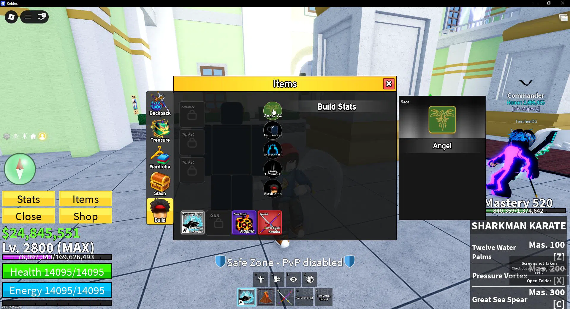 Roblox Accounts Blox Fruit|Lv 2800| Angel V4| 3 Myth WP (CDKatana,HScythe,SGuitar) + 3 Myth Fruits (Shadow,Gas,Gravity 5