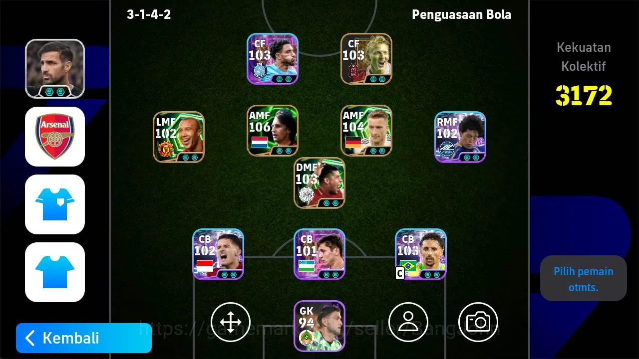 eFootball Accounts Legends & Iconic Players Mobile|PW 3172|Johan Cruyff Epic,Marvo Van Basten Epic,Marco Reus Epic,Eden 1