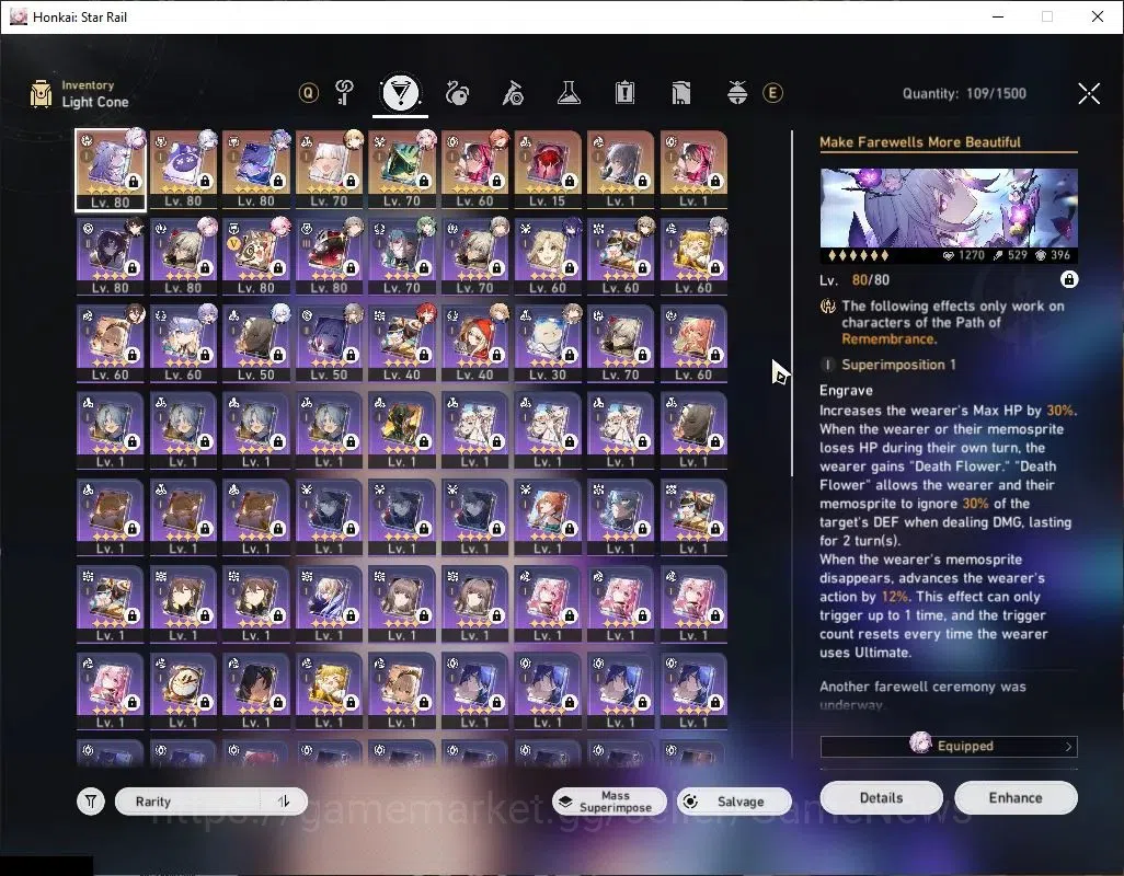Honkai Star Rail Accounts ASIA |TL 68|13 Limited|(SW Lv999 E1,Castorice)+Sig image 6