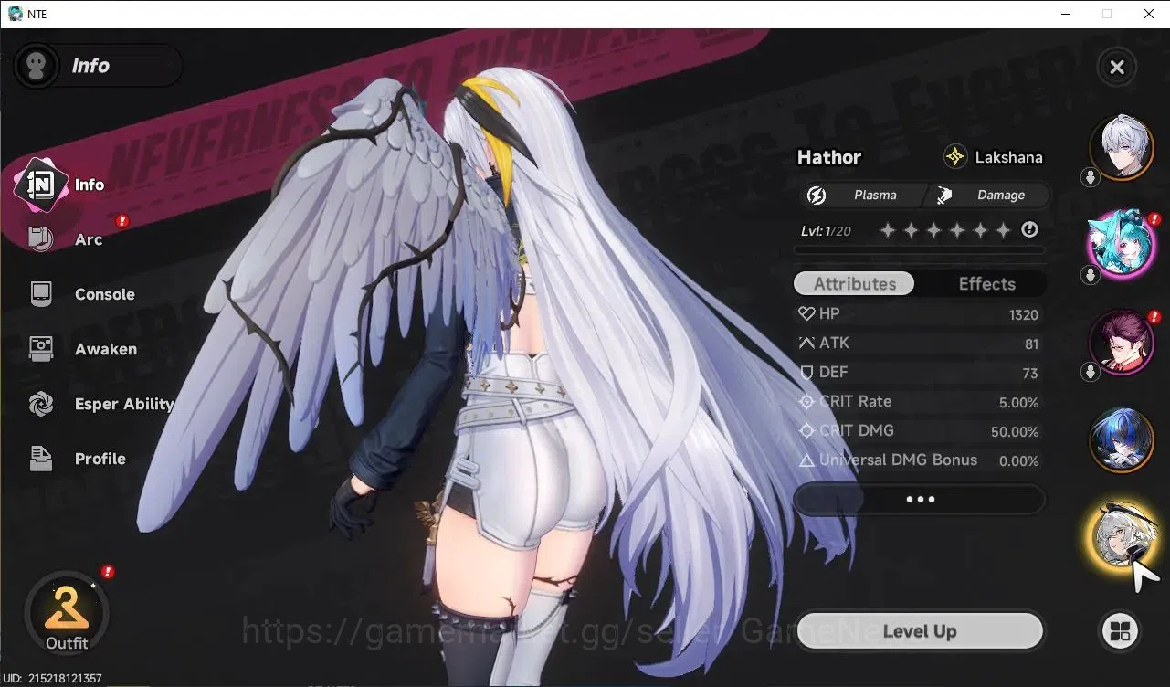 Neverness to Everness Accounts Global EUROPE HL 3| 3 SSR [Daffodill+Sign, Hathor, Fadia]| 5 SR [Adler,Haniel] |Male MC|Log 3