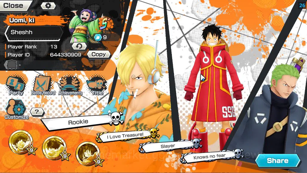 One Piece Bounty Rush Accounts Global| 2 EX |King of the Pirates Gol D.Roger,Daim image 2