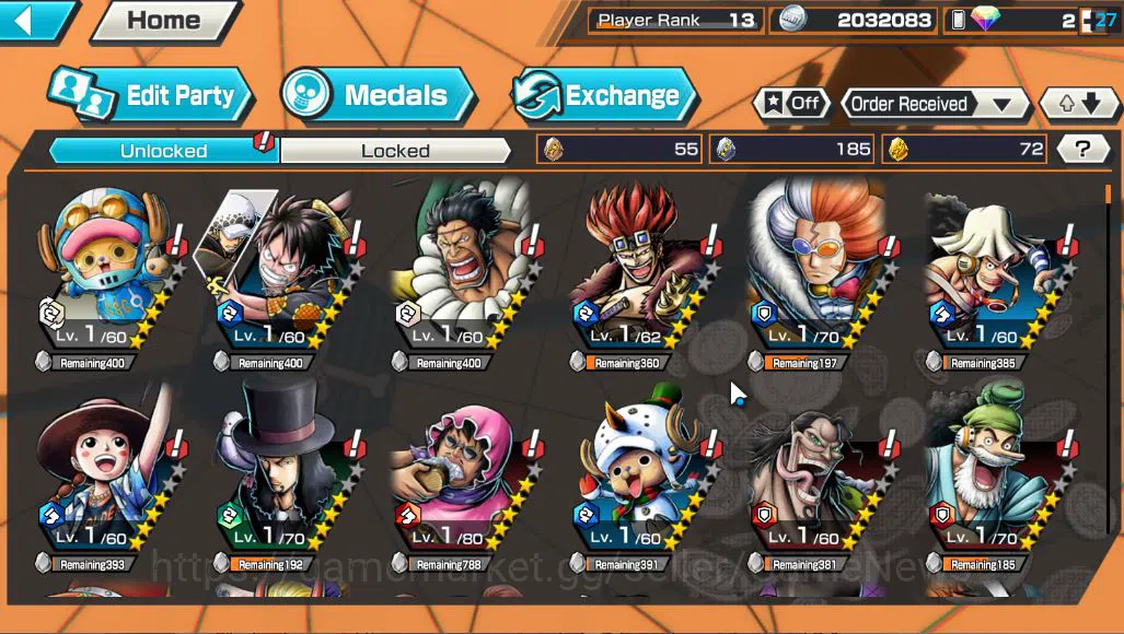 One Piece Bounty Rush Accounts Global| 2 EX |King of the Pirates Gol D.Roger,Daim image 5