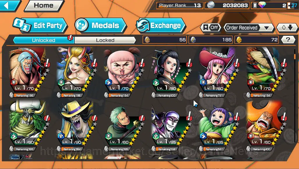 One Piece Bounty Rush Accounts Global| 2 EX |King of the Pirates Gol D.Roger,Daim image 6