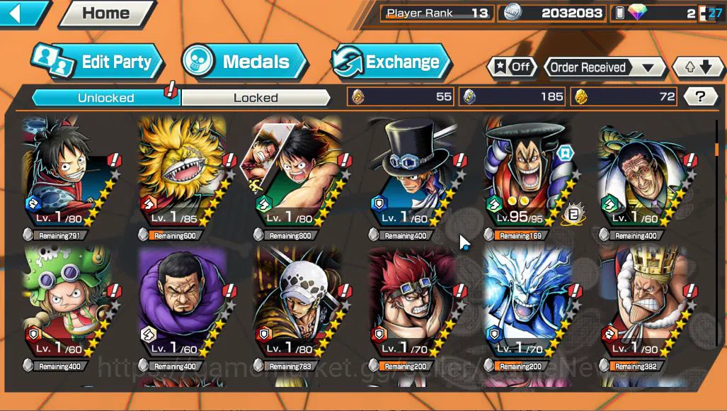 One Piece Bounty Rush Accounts Global| 2 EX |King of the Pirates Gol D.Roger,Daim image 7