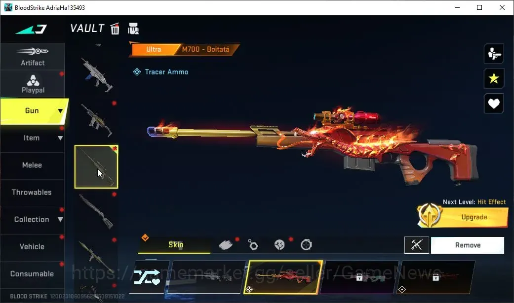 Blood Strike Accounts Collab Skin ASIA|2 Ultra M700 Boitata Lv4,Kraken Purple Lightning|3 Legendary SCAR Abyss,Kala 1