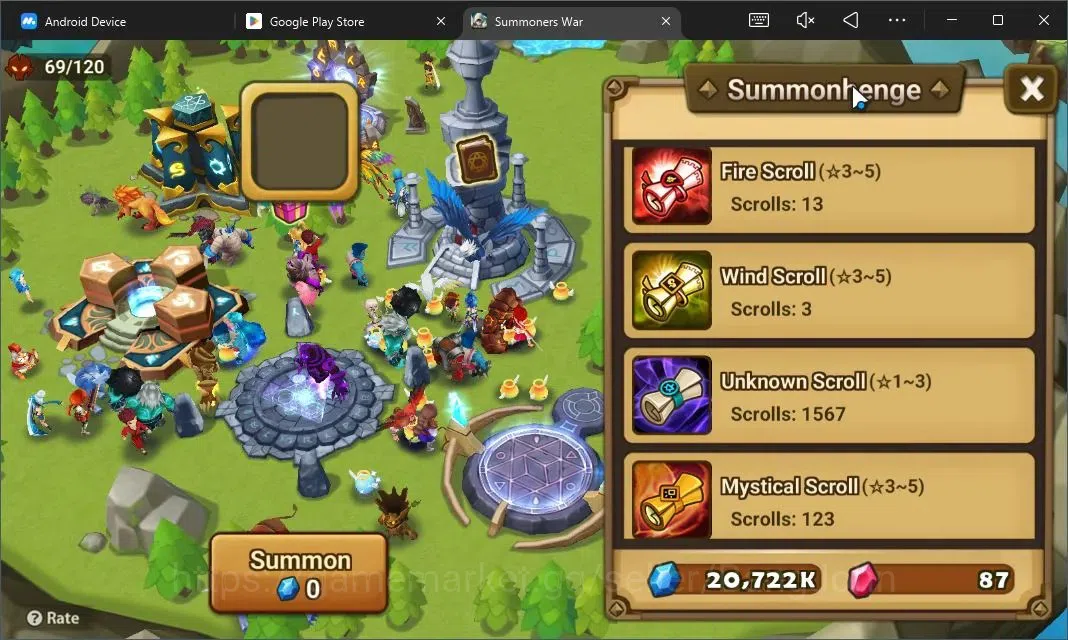 Summoners War: Sky Arena Accounts Starter GLOBAL | NB 5 TESHAR,Starter Gacha 115 12Y+160 11Y Scrool, 3 Legendary All 5