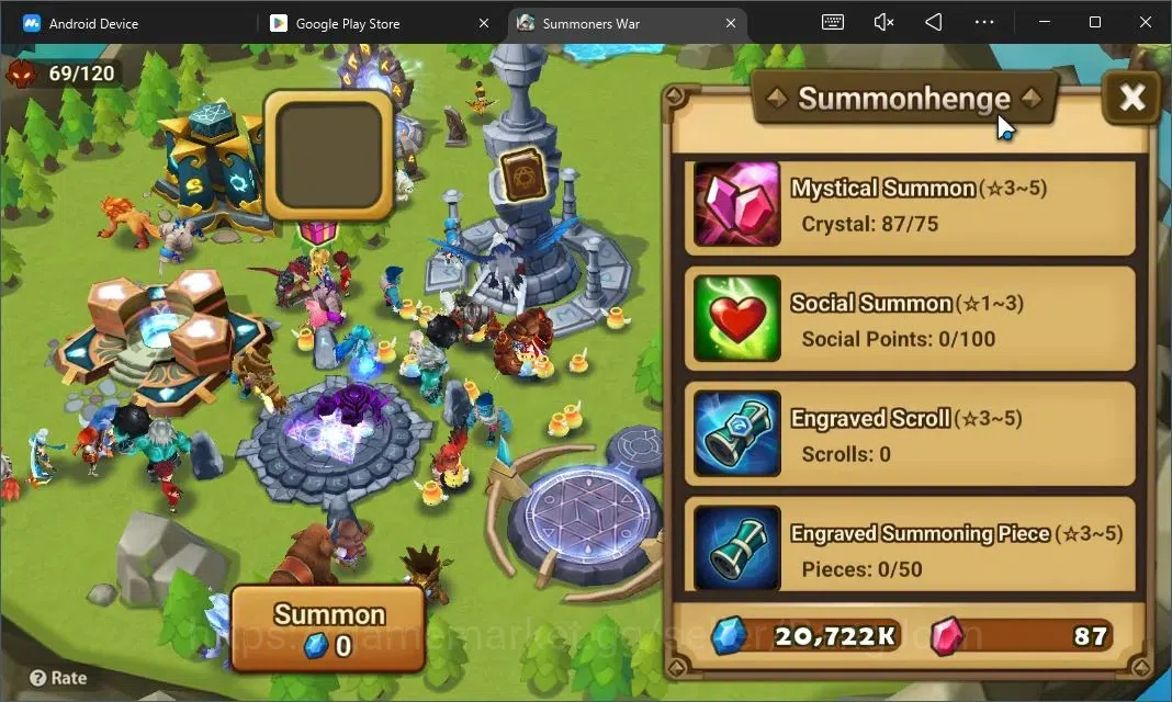 Summoners War: Sky Arena Accounts Starter GLOBAL | NB 5 TESHAR,Starter Gacha 115 12Y+160 11Y Scrool, 3 Legendary All 6