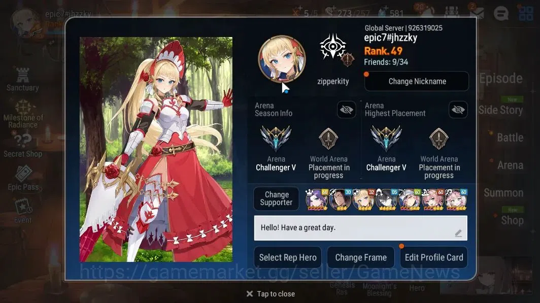 Epic Seven Accounts Global|UnVerif|7 ML(OT Scales,BHwayoung,DLilibet,H image 2
