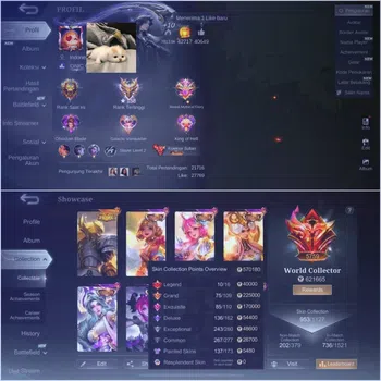 Mobile Legends: Bang Bang Accounts Smurf  LUXURY ID || TOP 5K || GALAXY COLLECTOR || GOOD WINRATE