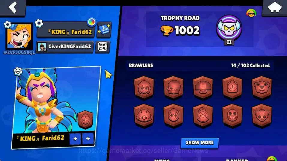 Brawl Stars Accounts 1002 Trophy | 14 Brawlers 2 Max Lvl (Shelly, Colt) image 2