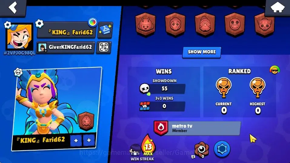 Brawl Stars Accounts 1002 Trophy | 14 Brawlers 2 Max Lvl (Shelly, Colt) image 3