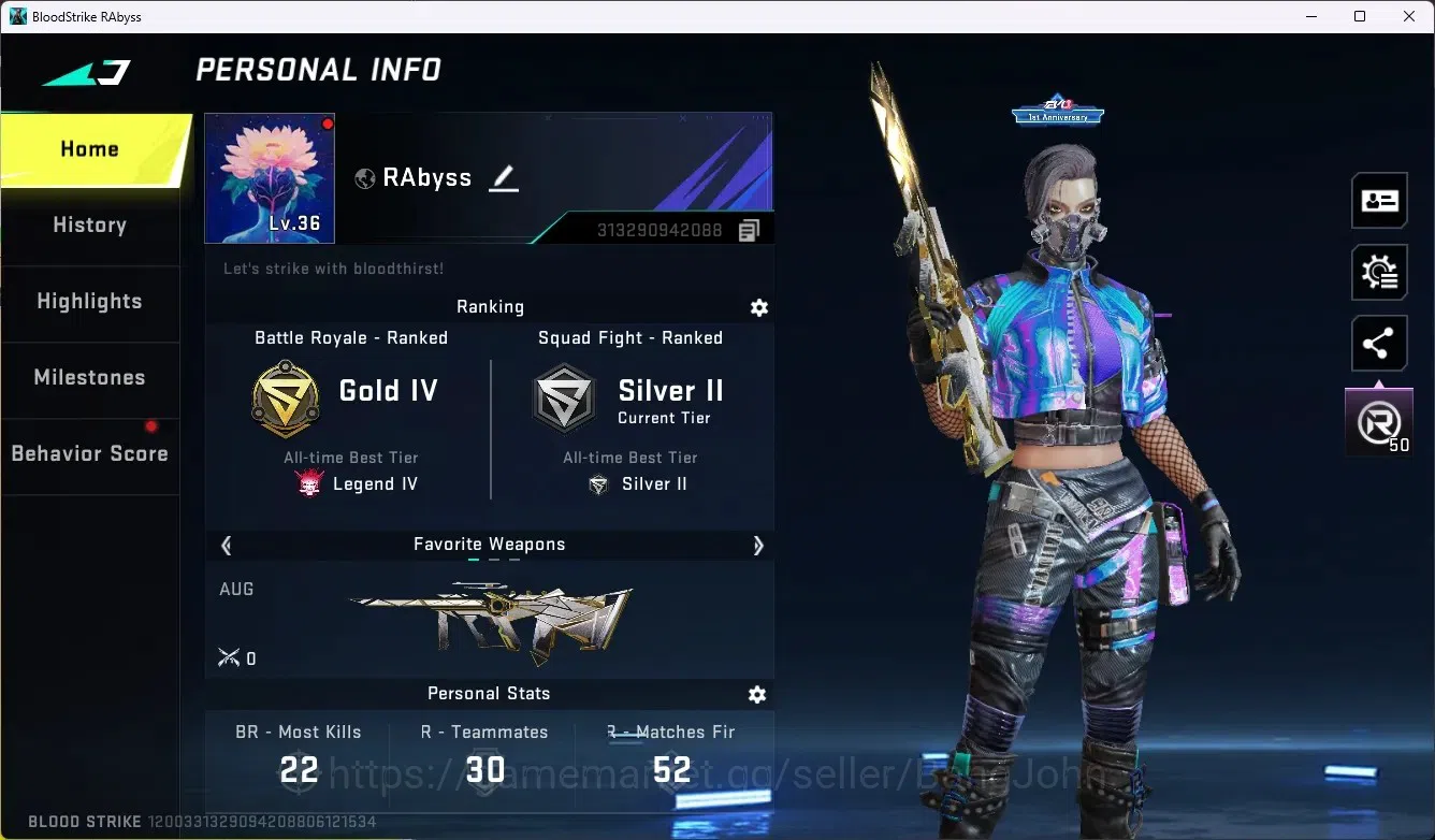 Blood Strike Accounts ASIA |1 EVO: FAL-Evolved Draco |1 Eternal AUG - Em image 1