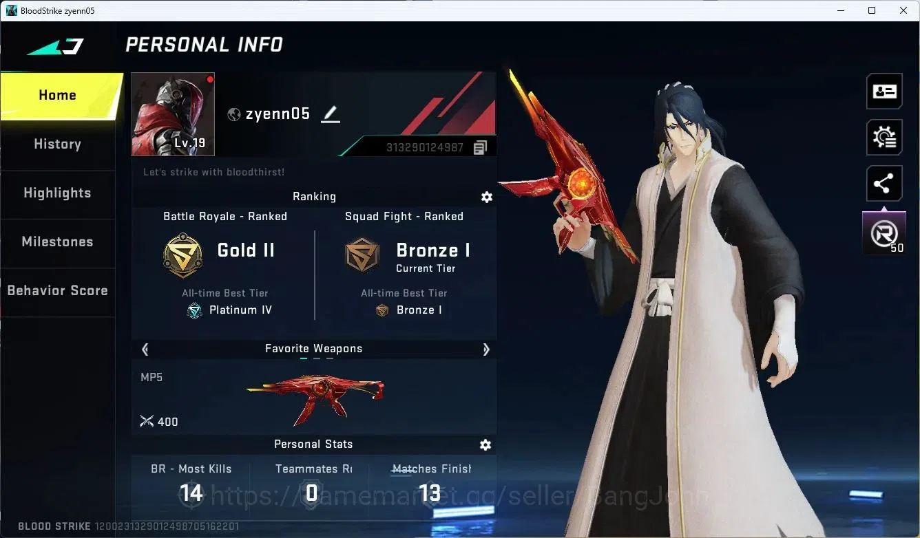 Blood Strike Accounts ASIA| EVO BLEACH ETHAN|4 7DS|1 AOT|7 Ultra Striker image 1