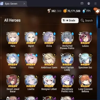 Epic Seven Accounts Limited Hero Global Unverif|12ML(S Sez,Lisette,DPAria,Etc)+Collab Haru|PoH ON|Stigma 93.1K|Theater