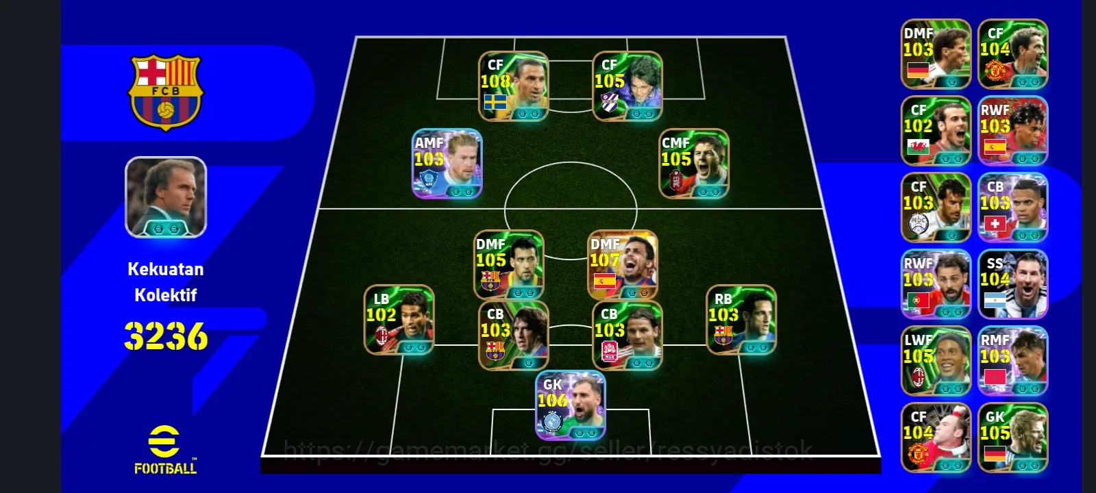 eFootball Accounts Legends & Iconic Players EFOOTBALL COLECTIVE 3236+ | BIGTIME RODRI,Z IBRAHIMOVIC,S BUSQUETS,G BATISTUTA 1